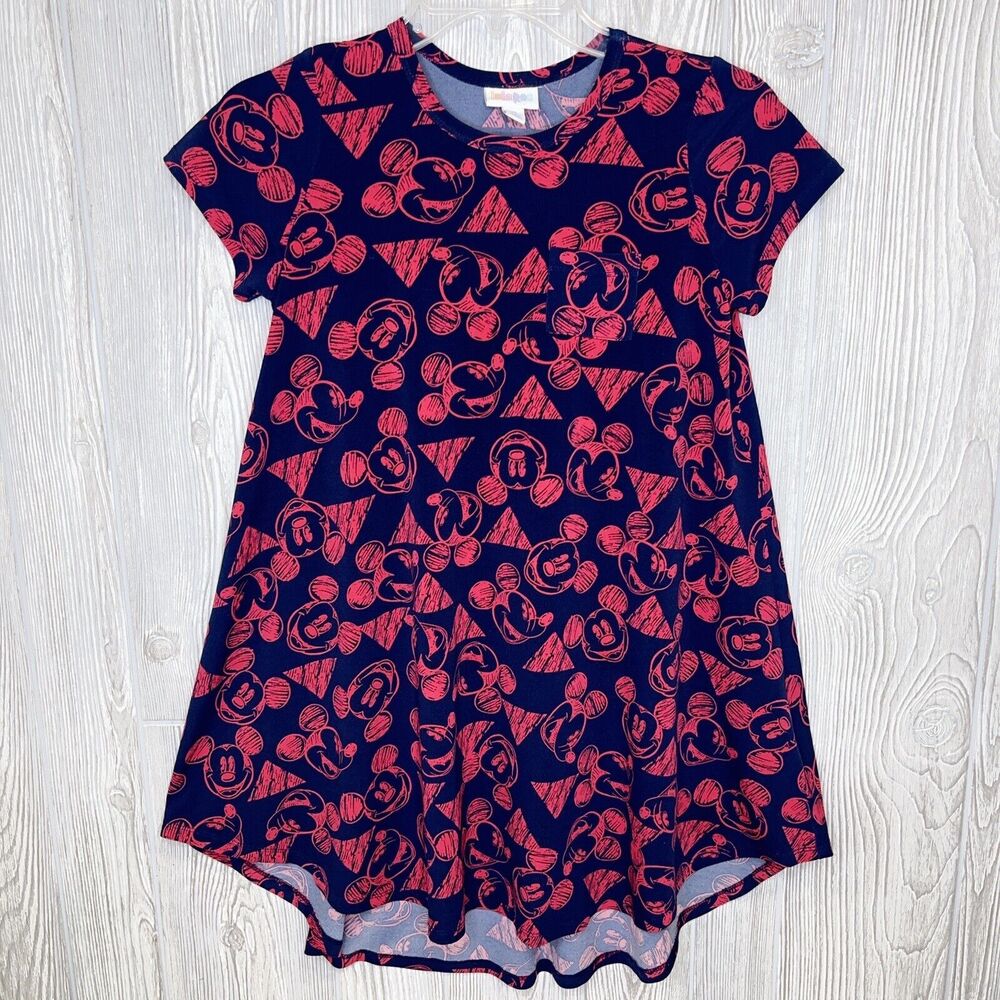 LuLaRoe Disney Mickey Mouse Print Shirt SS Top Blouse Women’s Size 10 NICE!